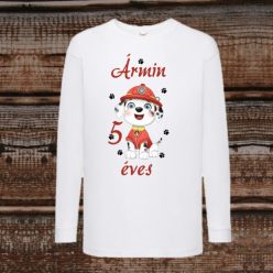 Mancs tűzoltó kutyás hosszú ujjú gyerek póló