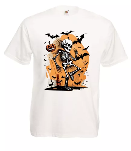 Halloween csontvázos férfi póló