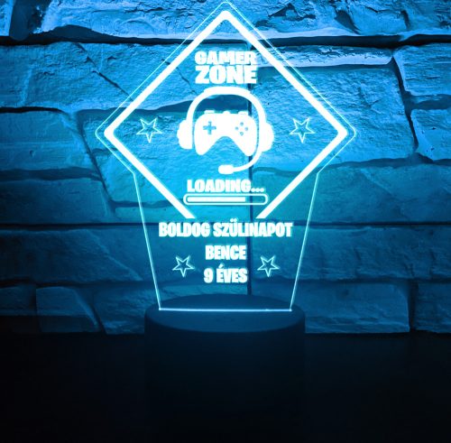 Gamer 7 színű 3D LED lámpa
