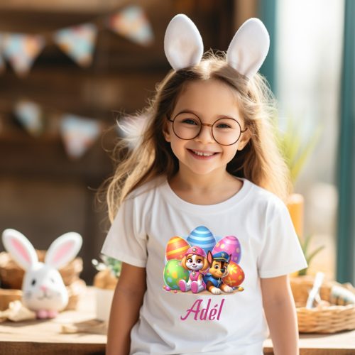 Kutyusos húsvéti lányka póló