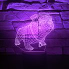 Bulldog 7 színű 3D LED lámpa