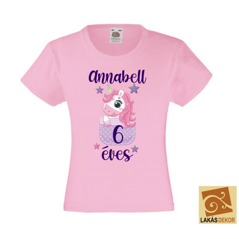 1.Unikornisos gyerek póló ANNABELL névvel 6 éves