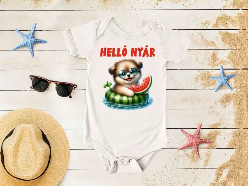Helló Nyár Kutyosos Baba Body