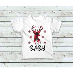 Szarvasos karácsonyi baba póló
