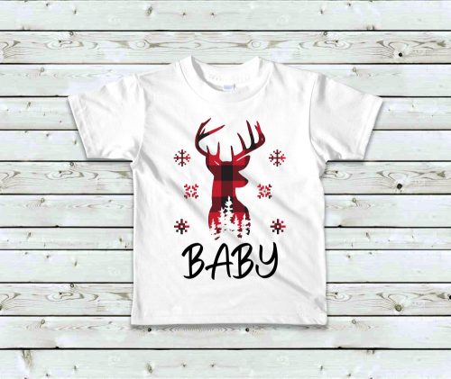 Szarvasos karácsonyi baba póló