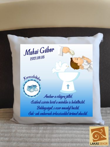 Keresztelőre párna fiús