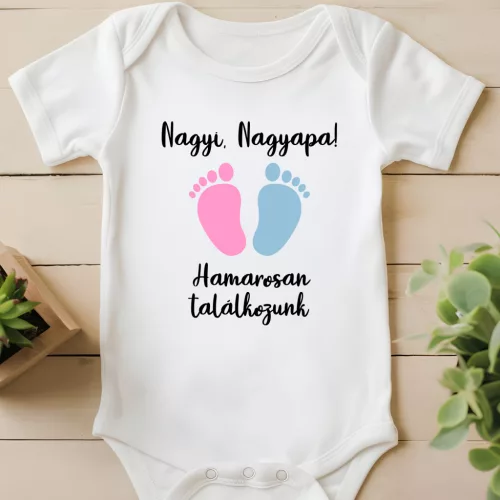 Baba bejelentő body – „Hamarosan találkozunk” saját névvel