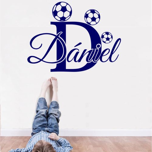Név focilabdával falmatrica
