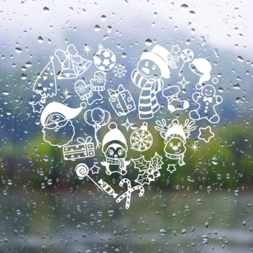 Karácsonyi szív alakú ablakmatrica – ünnepi dekoráció ablakra és kirakatra