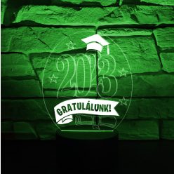   Ballagásra, Diplomaosztóra személyre szabott 7 színű 3D LED lámpa