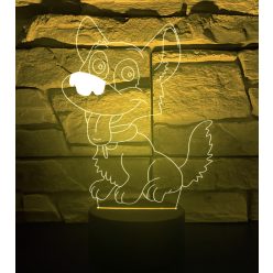 Németjuhászos 7 színű 3D LED lámpa