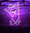 Yorkie 7 színű 3D LED lámpa