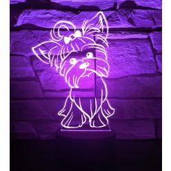 Yorkie 7 színű 3D LED lámpa