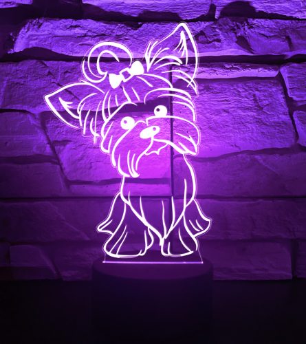 Yorkie 7 színű 3D LED lámpa