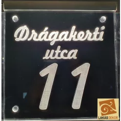 Utca név, házszám LED tábla (Telibe gravírozva)