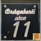 Utca név, házszám LED tábla (Telibe gravírozva)