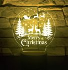 Karácsonyi 3D LED asztali lámpa – Merry Christmas dekoráció rénszarvas mintával