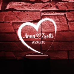 Személyre szabható 3D lámpa pároknak évfordulóra