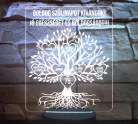 Családfás 3D LED lámpa – egyedi nevekkel, bármilyen alkalomra