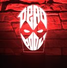 Deadpool 7 színű 3D LED lámpa