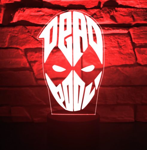 Deadpool 7 színű 3D LED lámpa