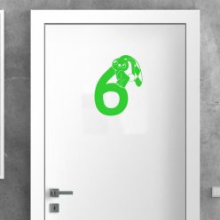 6 szám nyuszival matrica