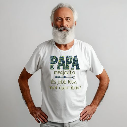 Papa megjavítja férfi póló