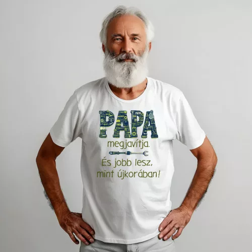 Papa megjavítja férfi póló