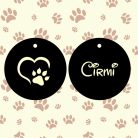 Kör alakú biléta kicsi szíves tappancsos (1 oldal: név vagy telefonszám)