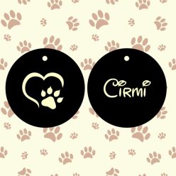   Kör alakú biléta kicsi szíves tappancsos (1 oldal: név vagy telefonszám)