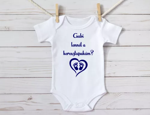 Névre Szóló Keresztapa Felkérő Baba Body – "Lennél a Keresztapukám?" Szíves Minta