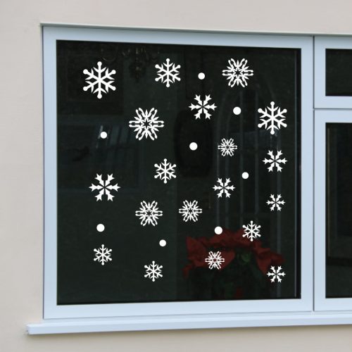 Karácsonyi hópehely ablakmatrica szett – 19 db