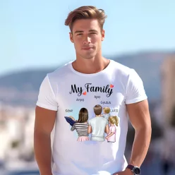   My Family - Egyedi Családi Férfi Póló – Tervezd meg saját családodat!