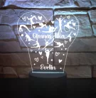 Ritmikus gimnasztikás 3D LED lámpa – szív formában, egyedi névvel