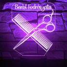 3D LED Illúzió Lámpa - Fodrász Minta Névvel
