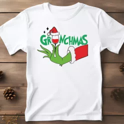   Karácsonyi Grinchmas boros férfi póló – humoros ünnepi minta