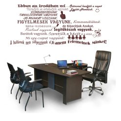   Ebben az irodában mi, örömmel kezdjük a napot falmatrica (3. változat)