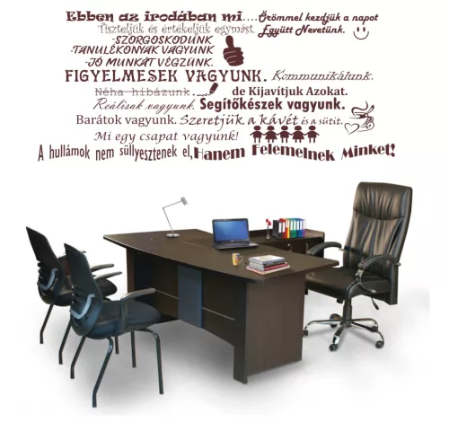 Ebben az irodában mi… – inspiráló idézetes falmatrica (3. változat)