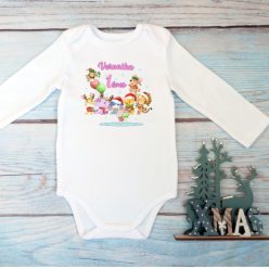 Maci és barátai szülinapi karácsonyi baba body