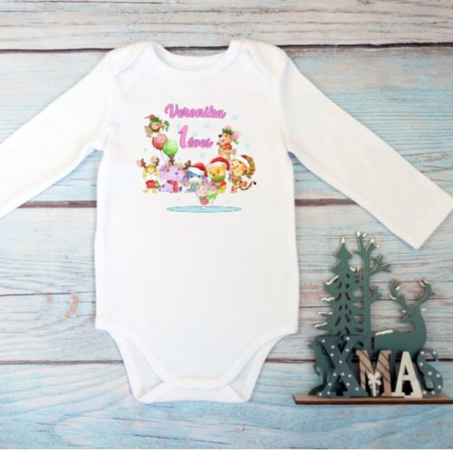Maci és barátai szülinapi karácsonyi baba body