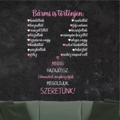   Bármi is történjen – Családi szeretet idézet falmatrica (1. változat)