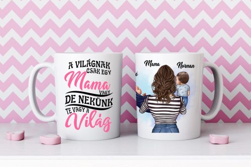 Egyedi Mama-Unokái bögre Baba-Kisfiú