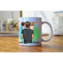 A világnak egy apa vagy Kislány kisfiú egyedi bögre 