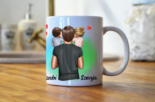 A világnak egy apa vagy Kislány kisfiú egyedi bögre 