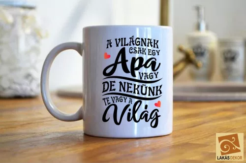 A világnak egy apa vagy Kislány kisfiú egyedi bögre 