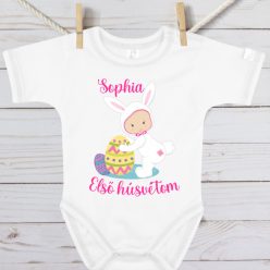   Nyuszijelmezes Tündérke– Névre Szóló, Lányos Első Húsvétom Baba Body