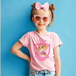 Kiskutyás szülinapi lányka póló
