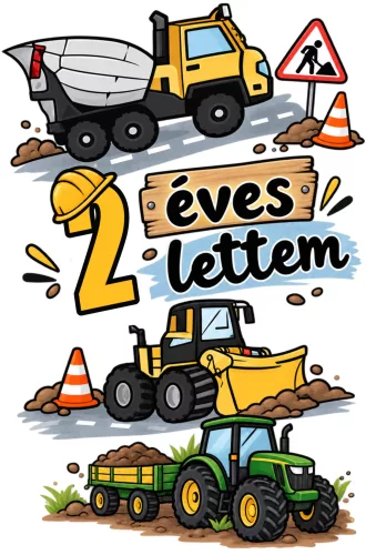 Munkagépes Szülinapi Baba Póló – Vagány Építkezős Ünnepi Felső