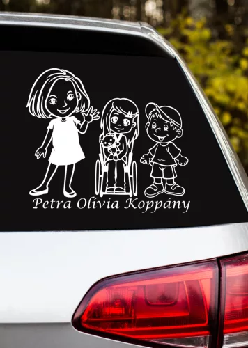 Anya-Tolókocsis kislány-Kisfiú autósmatrica