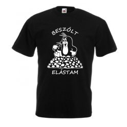 Beszólt, elástam férfi póló, sötét pólóra